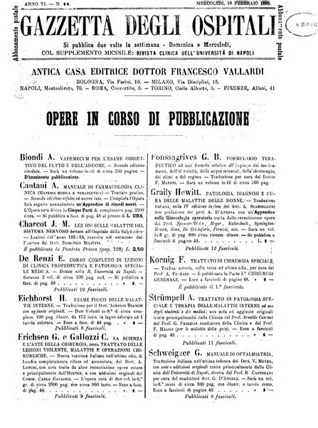 Gazzetta degli ospitali officiale per la pubblicazione degli atti del Consiglio degli Istituti ospitalieri di Milano