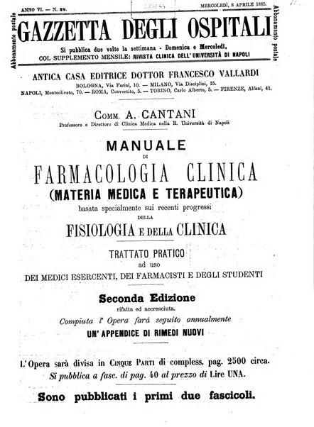 Gazzetta degli ospitali officiale per la pubblicazione degli atti del Consiglio degli Istituti ospitalieri di Milano