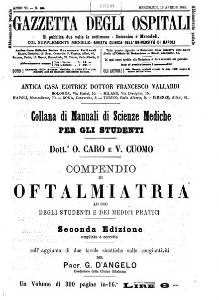 Gazzetta degli ospitali officiale per la pubblicazione degli atti del Consiglio degli Istituti ospitalieri di Milano