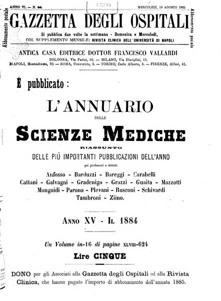 Gazzetta degli ospitali officiale per la pubblicazione degli atti del Consiglio degli Istituti ospitalieri di Milano