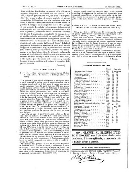 Gazzetta degli ospitali officiale per la pubblicazione degli atti del Consiglio degli Istituti ospitalieri di Milano