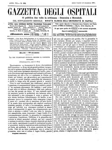 Gazzetta degli ospitali officiale per la pubblicazione degli atti del Consiglio degli Istituti ospitalieri di Milano