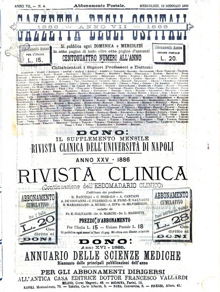 Gazzetta degli ospitali officiale per la pubblicazione degli atti del Consiglio degli Istituti ospitalieri di Milano