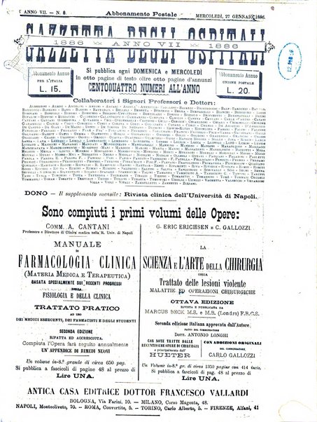 Gazzetta degli ospitali officiale per la pubblicazione degli atti del Consiglio degli Istituti ospitalieri di Milano