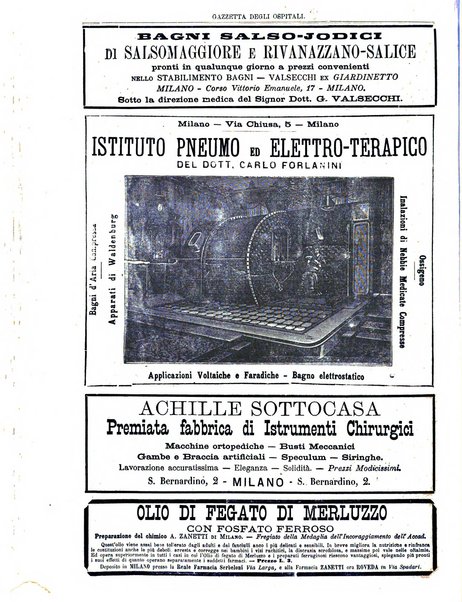 Gazzetta degli ospitali officiale per la pubblicazione degli atti del Consiglio degli Istituti ospitalieri di Milano