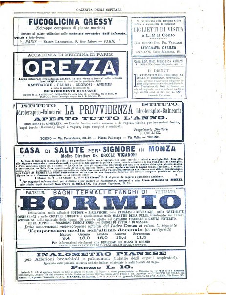 Gazzetta degli ospitali officiale per la pubblicazione degli atti del Consiglio degli Istituti ospitalieri di Milano