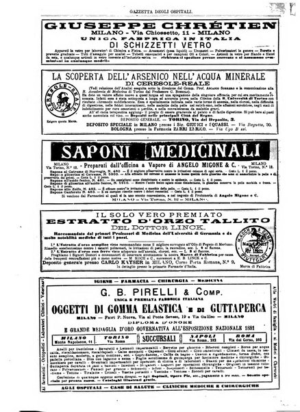 Gazzetta degli ospitali officiale per la pubblicazione degli atti del Consiglio degli Istituti ospitalieri di Milano