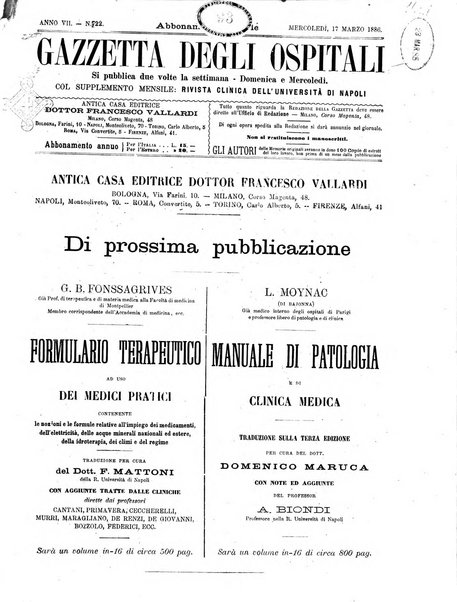 Gazzetta degli ospitali officiale per la pubblicazione degli atti del Consiglio degli Istituti ospitalieri di Milano