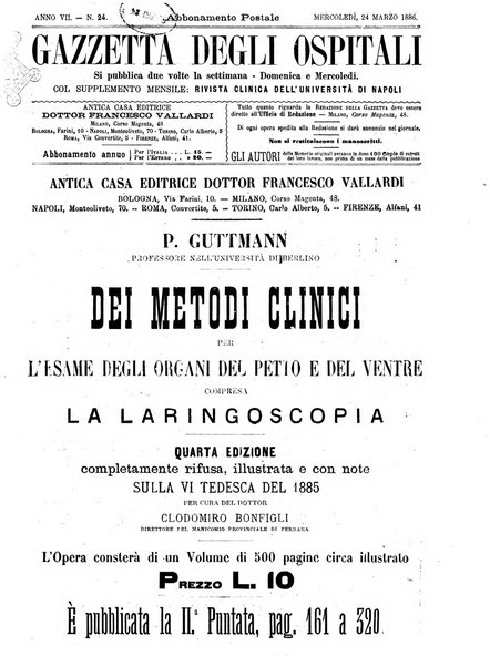 Gazzetta degli ospitali officiale per la pubblicazione degli atti del Consiglio degli Istituti ospitalieri di Milano