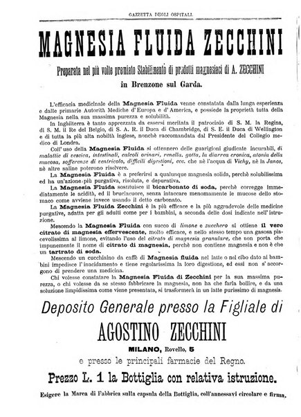 Gazzetta degli ospitali officiale per la pubblicazione degli atti del Consiglio degli Istituti ospitalieri di Milano