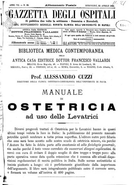 Gazzetta degli ospitali officiale per la pubblicazione degli atti del Consiglio degli Istituti ospitalieri di Milano