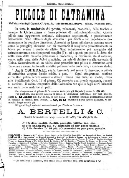 Gazzetta degli ospitali officiale per la pubblicazione degli atti del Consiglio degli Istituti ospitalieri di Milano