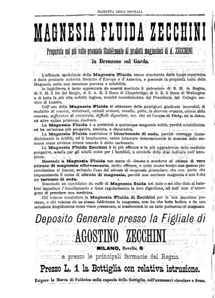 Gazzetta degli ospitali officiale per la pubblicazione degli atti del Consiglio degli Istituti ospitalieri di Milano