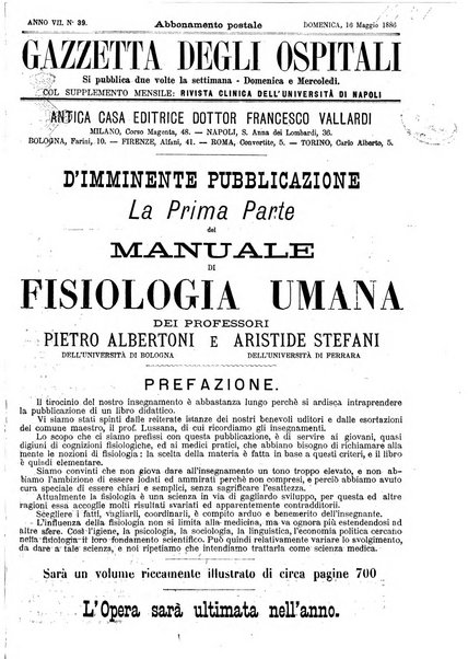 Gazzetta degli ospitali officiale per la pubblicazione degli atti del Consiglio degli Istituti ospitalieri di Milano