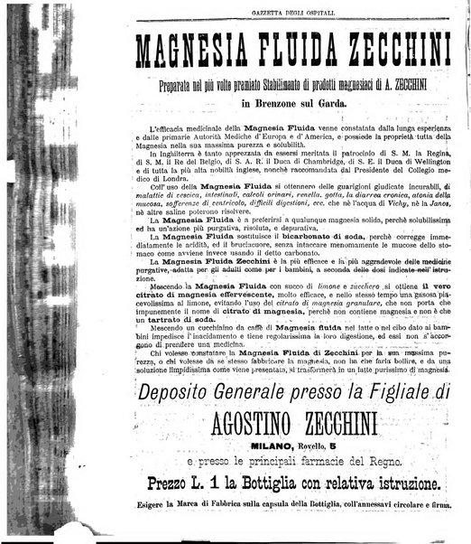 Gazzetta degli ospitali officiale per la pubblicazione degli atti del Consiglio degli Istituti ospitalieri di Milano