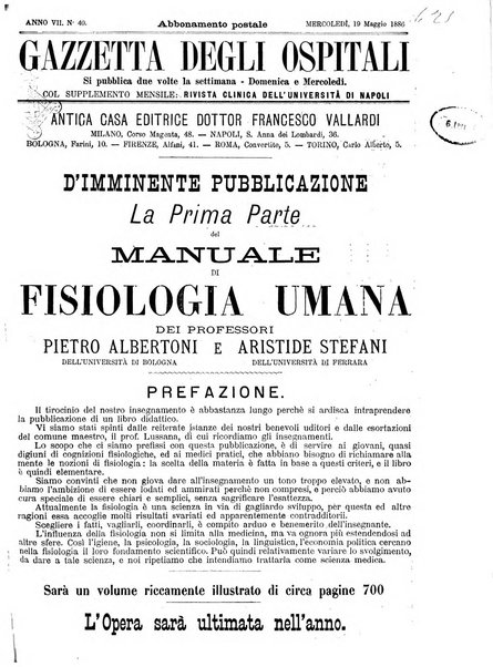 Gazzetta degli ospitali officiale per la pubblicazione degli atti del Consiglio degli Istituti ospitalieri di Milano