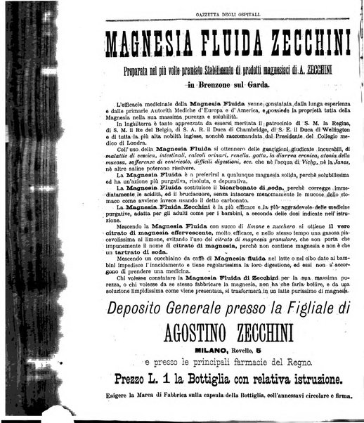 Gazzetta degli ospitali officiale per la pubblicazione degli atti del Consiglio degli Istituti ospitalieri di Milano