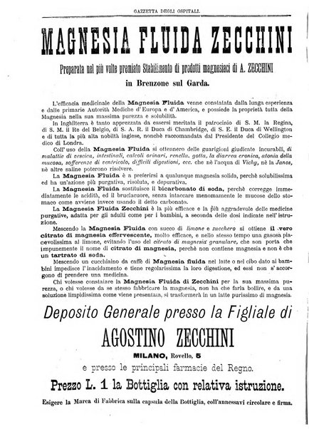 Gazzetta degli ospitali officiale per la pubblicazione degli atti del Consiglio degli Istituti ospitalieri di Milano