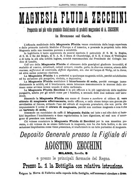 Gazzetta degli ospitali officiale per la pubblicazione degli atti del Consiglio degli Istituti ospitalieri di Milano