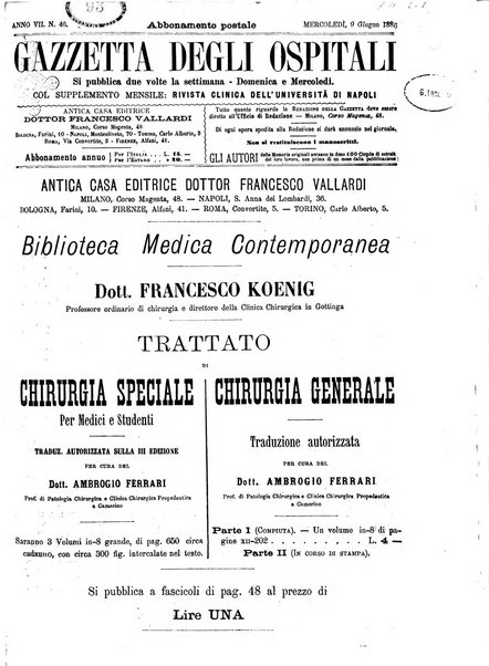 Gazzetta degli ospitali officiale per la pubblicazione degli atti del Consiglio degli Istituti ospitalieri di Milano