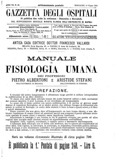 Gazzetta degli ospitali officiale per la pubblicazione degli atti del Consiglio degli Istituti ospitalieri di Milano