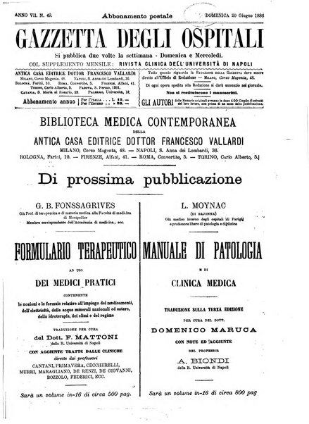 Gazzetta degli ospitali officiale per la pubblicazione degli atti del Consiglio degli Istituti ospitalieri di Milano