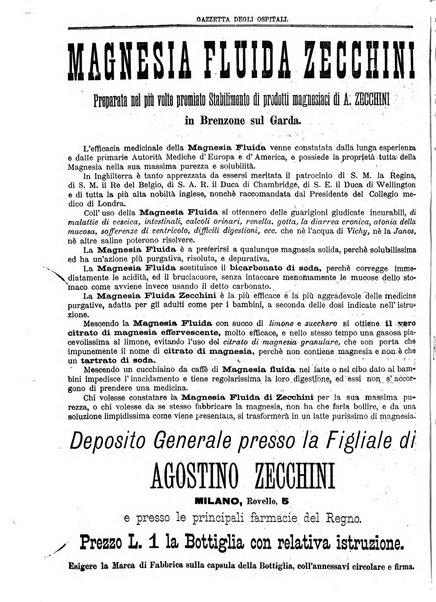 Gazzetta degli ospitali officiale per la pubblicazione degli atti del Consiglio degli Istituti ospitalieri di Milano