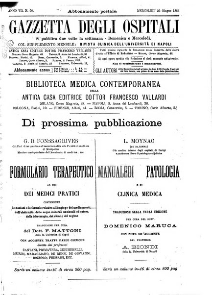 Gazzetta degli ospitali officiale per la pubblicazione degli atti del Consiglio degli Istituti ospitalieri di Milano