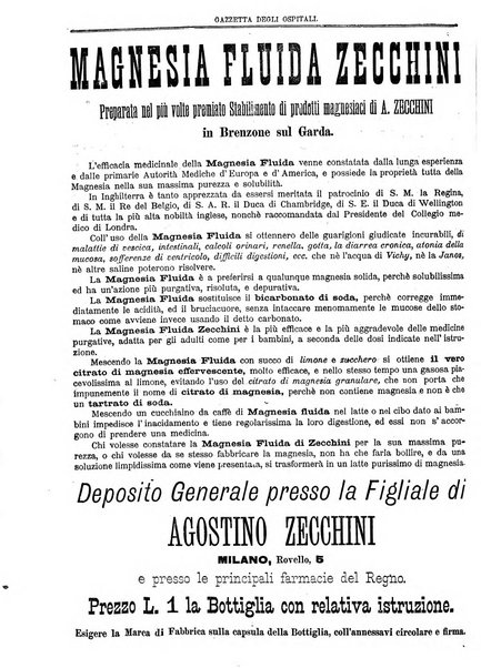 Gazzetta degli ospitali officiale per la pubblicazione degli atti del Consiglio degli Istituti ospitalieri di Milano