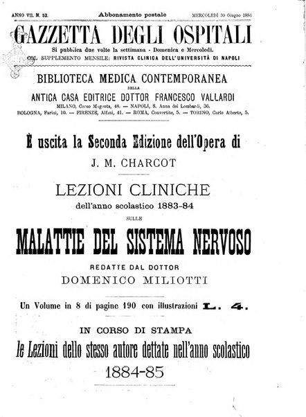 Gazzetta degli ospitali officiale per la pubblicazione degli atti del Consiglio degli Istituti ospitalieri di Milano