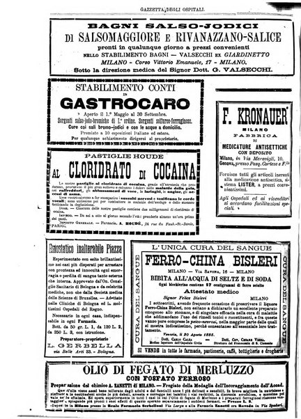 Gazzetta degli ospitali officiale per la pubblicazione degli atti del Consiglio degli Istituti ospitalieri di Milano