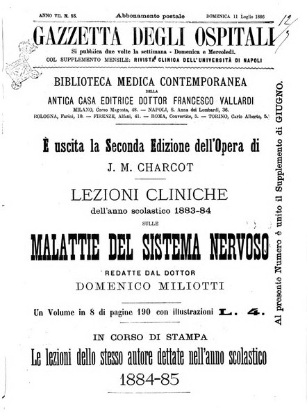 Gazzetta degli ospitali officiale per la pubblicazione degli atti del Consiglio degli Istituti ospitalieri di Milano