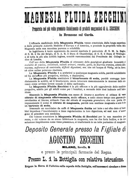 Gazzetta degli ospitali officiale per la pubblicazione degli atti del Consiglio degli Istituti ospitalieri di Milano