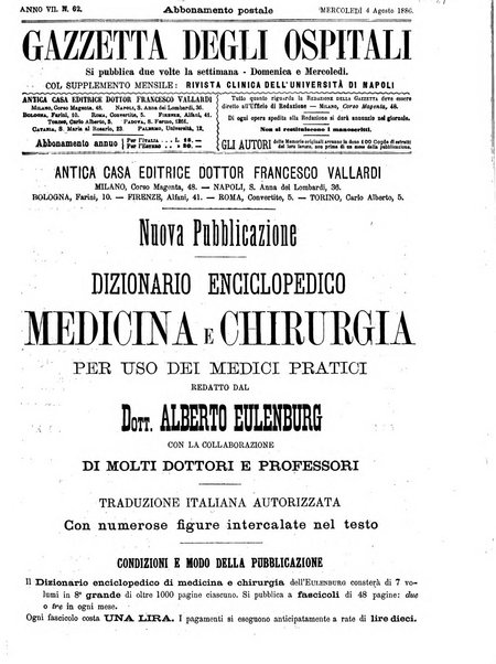 Gazzetta degli ospitali officiale per la pubblicazione degli atti del Consiglio degli Istituti ospitalieri di Milano