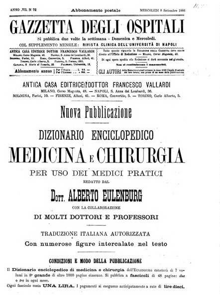 Gazzetta degli ospitali officiale per la pubblicazione degli atti del Consiglio degli Istituti ospitalieri di Milano