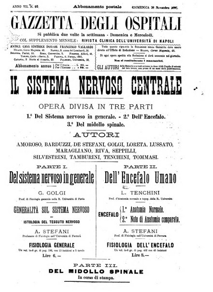 Gazzetta degli ospitali officiale per la pubblicazione degli atti del Consiglio degli Istituti ospitalieri di Milano