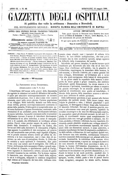 Gazzetta degli ospitali officiale per la pubblicazione degli atti del Consiglio degli Istituti ospitalieri di Milano