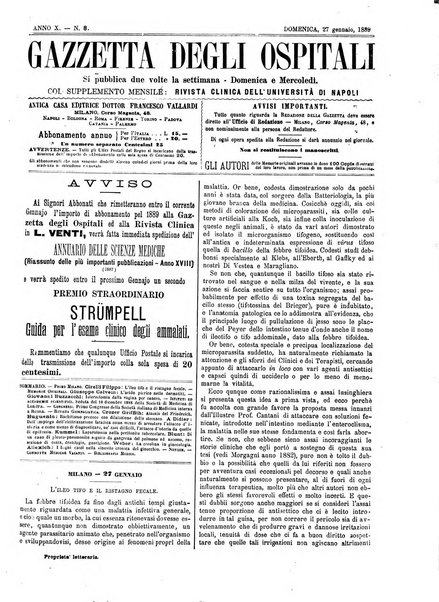 Gazzetta degli ospitali officiale per la pubblicazione degli atti del Consiglio degli Istituti ospitalieri di Milano