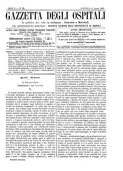 Gazzetta degli ospitali officiale per la pubblicazione degli atti del Consiglio degli Istituti ospitalieri di Milano