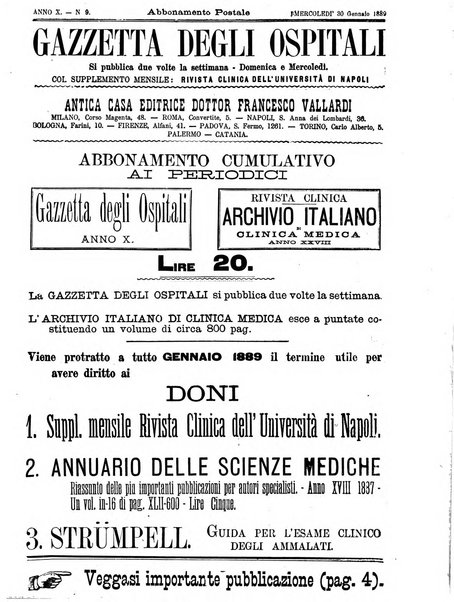 Gazzetta degli ospitali officiale per la pubblicazione degli atti del Consiglio degli Istituti ospitalieri di Milano