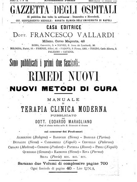 Gazzetta degli ospitali officiale per la pubblicazione degli atti del Consiglio degli Istituti ospitalieri di Milano