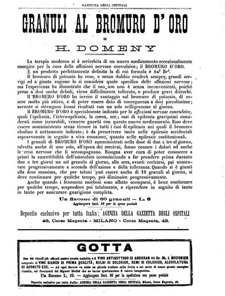 Gazzetta degli ospitali officiale per la pubblicazione degli atti del Consiglio degli Istituti ospitalieri di Milano