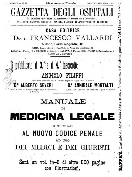 Gazzetta degli ospitali officiale per la pubblicazione degli atti del Consiglio degli Istituti ospitalieri di Milano