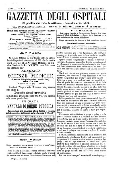 Gazzetta degli ospitali officiale per la pubblicazione degli atti del Consiglio degli Istituti ospitalieri di Milano