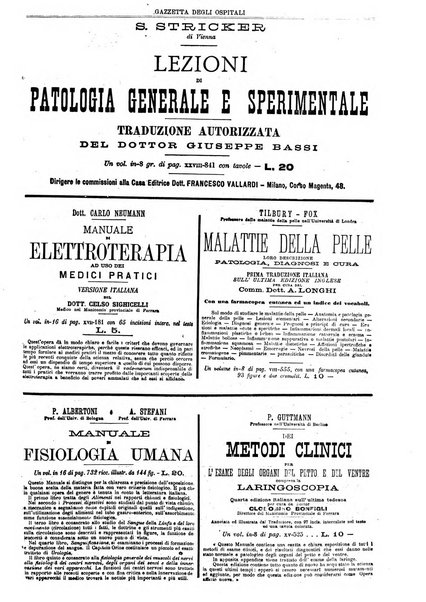 Gazzetta degli ospitali officiale per la pubblicazione degli atti del Consiglio degli Istituti ospitalieri di Milano