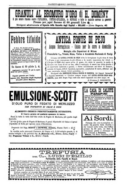 Gazzetta degli ospitali officiale per la pubblicazione degli atti del Consiglio degli Istituti ospitalieri di Milano