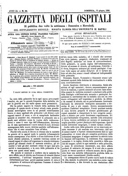 Gazzetta degli ospitali officiale per la pubblicazione degli atti del Consiglio degli Istituti ospitalieri di Milano