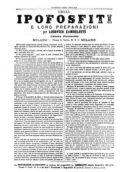 Gazzetta degli ospitali officiale per la pubblicazione degli atti del Consiglio degli Istituti ospitalieri di Milano