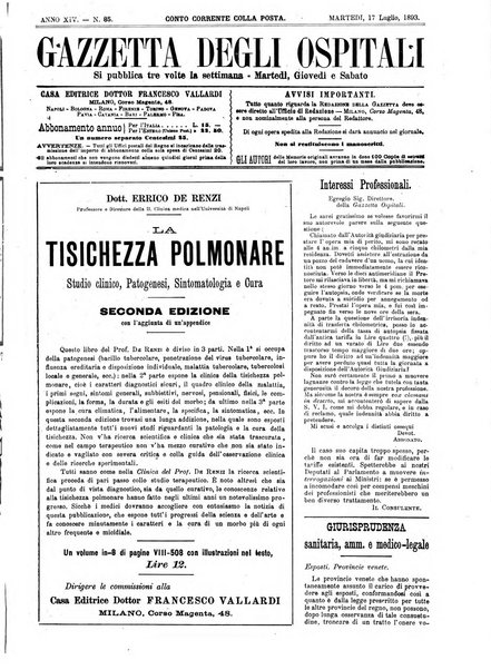 Gazzetta degli ospitali officiale per la pubblicazione degli atti del Consiglio degli Istituti ospitalieri di Milano