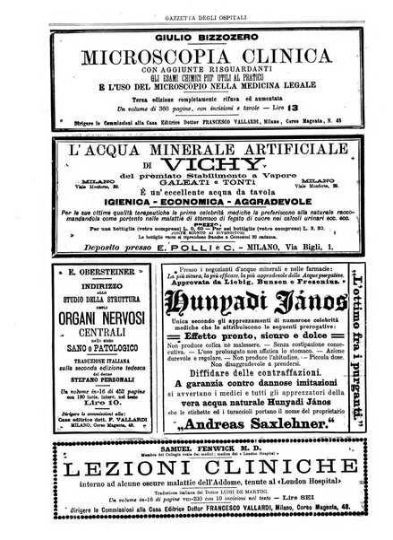 Gazzetta degli ospitali officiale per la pubblicazione degli atti del Consiglio degli Istituti ospitalieri di Milano